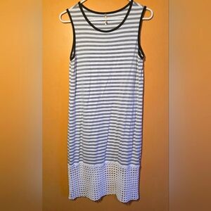 Pete Striped Tank Dress Knit Hem, PTP=16.5" With Stretch